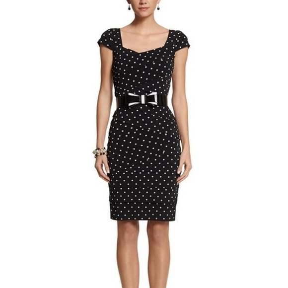 White House Black Market Dresses & Skirts - NWOT WHBM Instantly Slimming Polka Dot Tiered Midi Dress